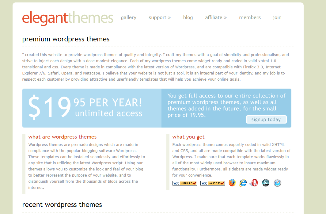 2008 yılında Zarif Temalar web sitesi.