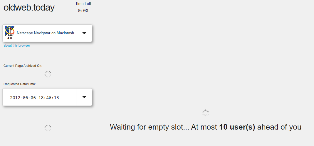 oldweb.today'de bir satır.