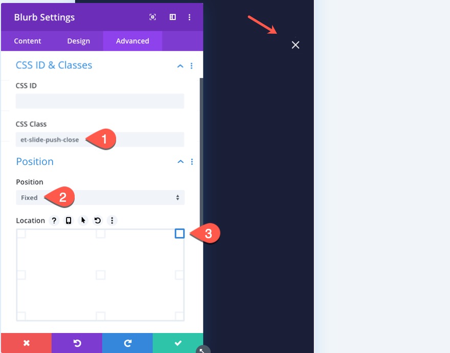 divi 슬라이딩 푸시 사이드바