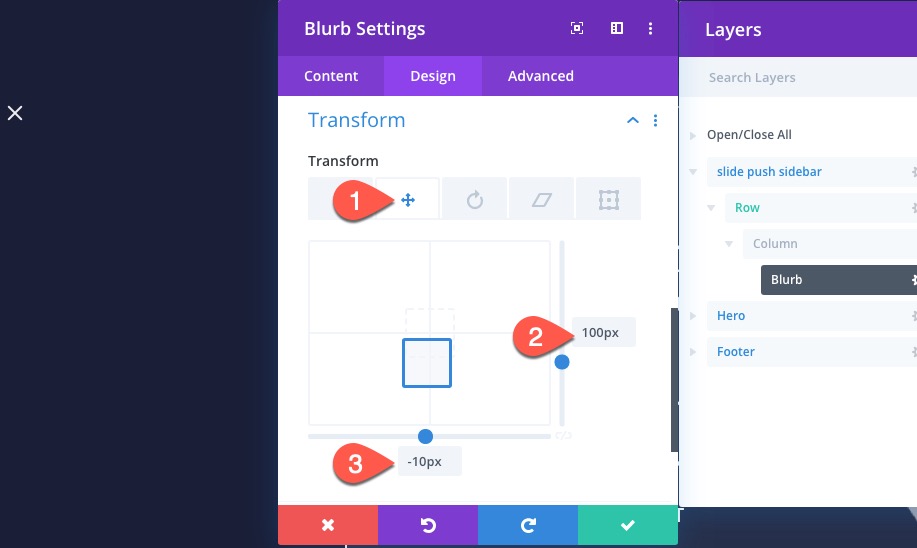 divi 슬라이딩 푸시 사이드바