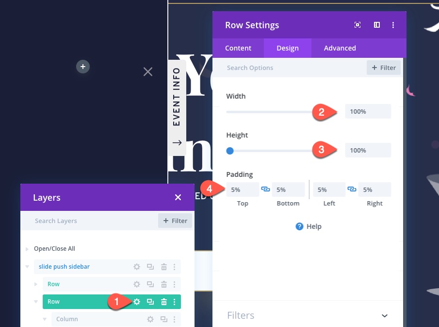 divi 슬라이딩 푸시 사이드바