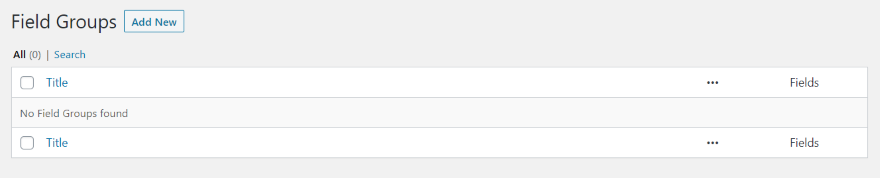 在 ACF 中创建字段组