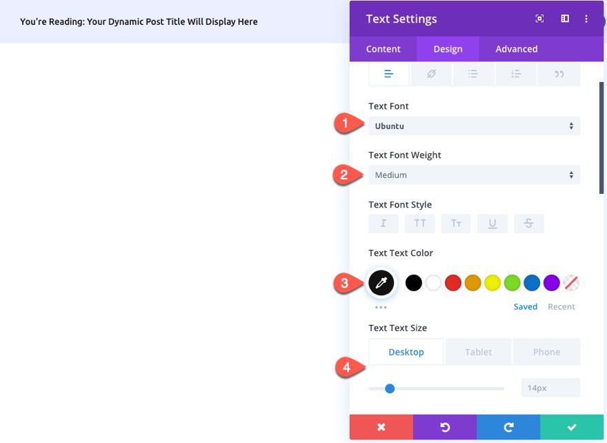 divi 동적 게시물 정보 표시줄