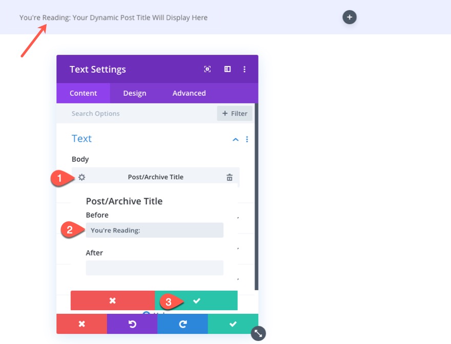 divi 동적 게시물 정보 표시줄