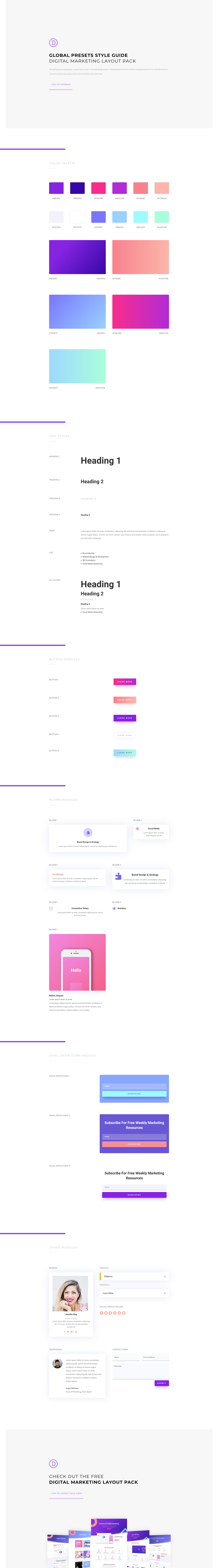 dijital pazarlama küresel hazır ayarlar stil kılavuzu