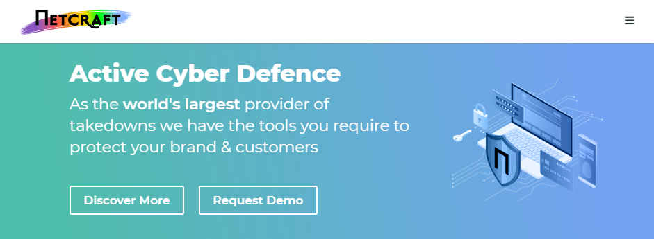 Netcraftサービスのホームページ。