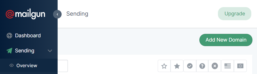 Mailgunに新しいドメインを追加します。