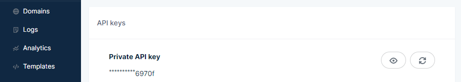 MailgunAPIキーを見つける。