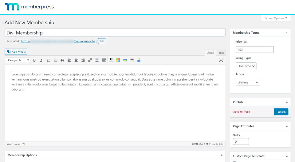 メンバーシップを作成する