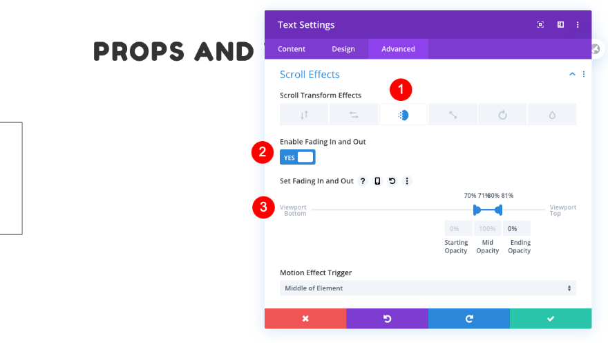 スクロール時に変化するテキストと画像