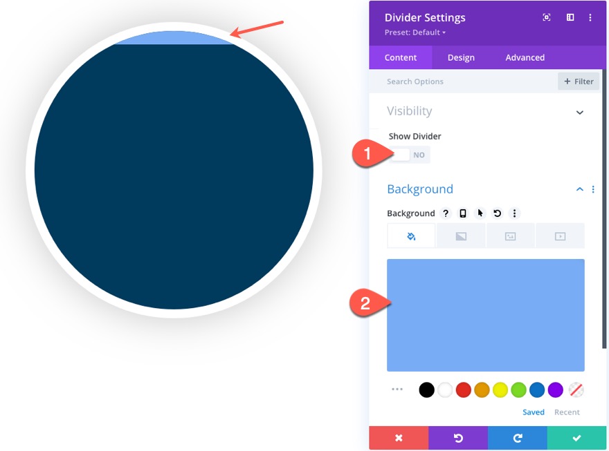 Divi анимированный эффект прокрутки часов