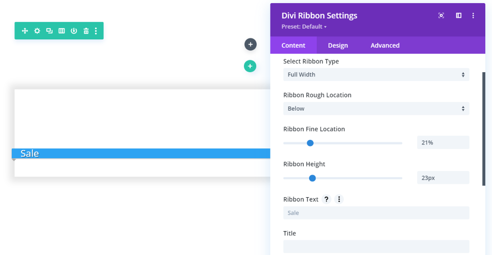 Réglages principaux
