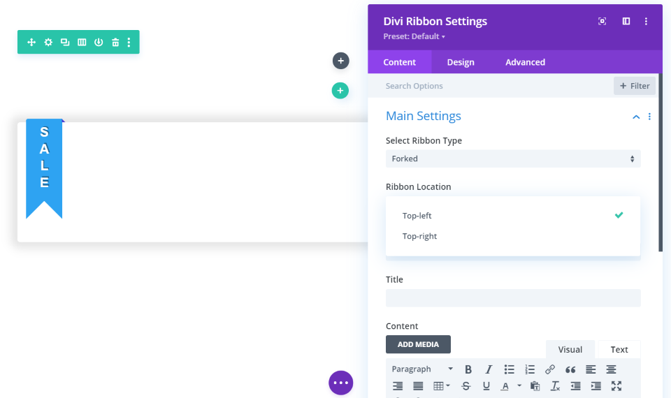 Réglages principaux