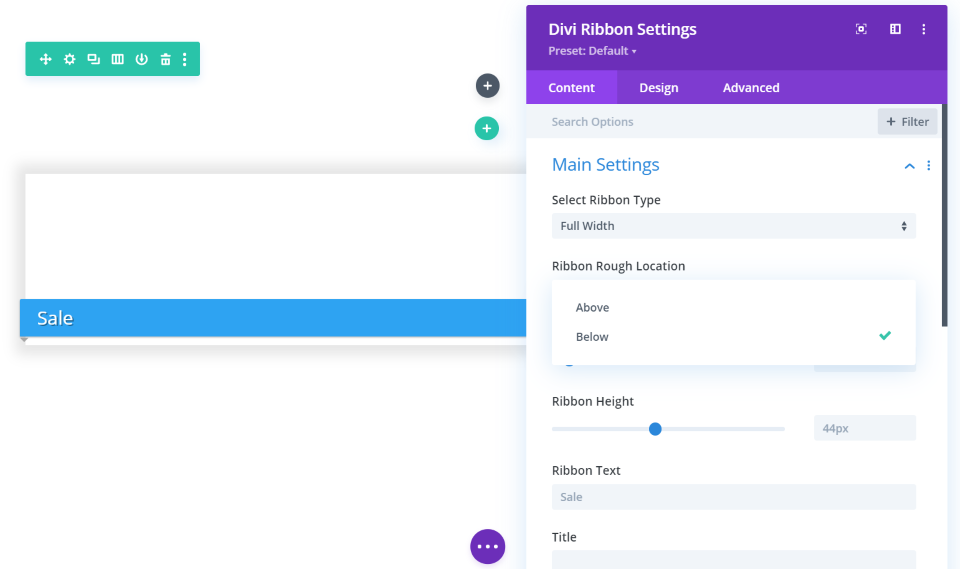 Réglages principaux