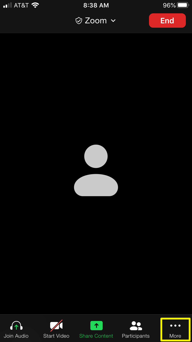 在 iPhone 上訪問 Zoom 的常規設置。