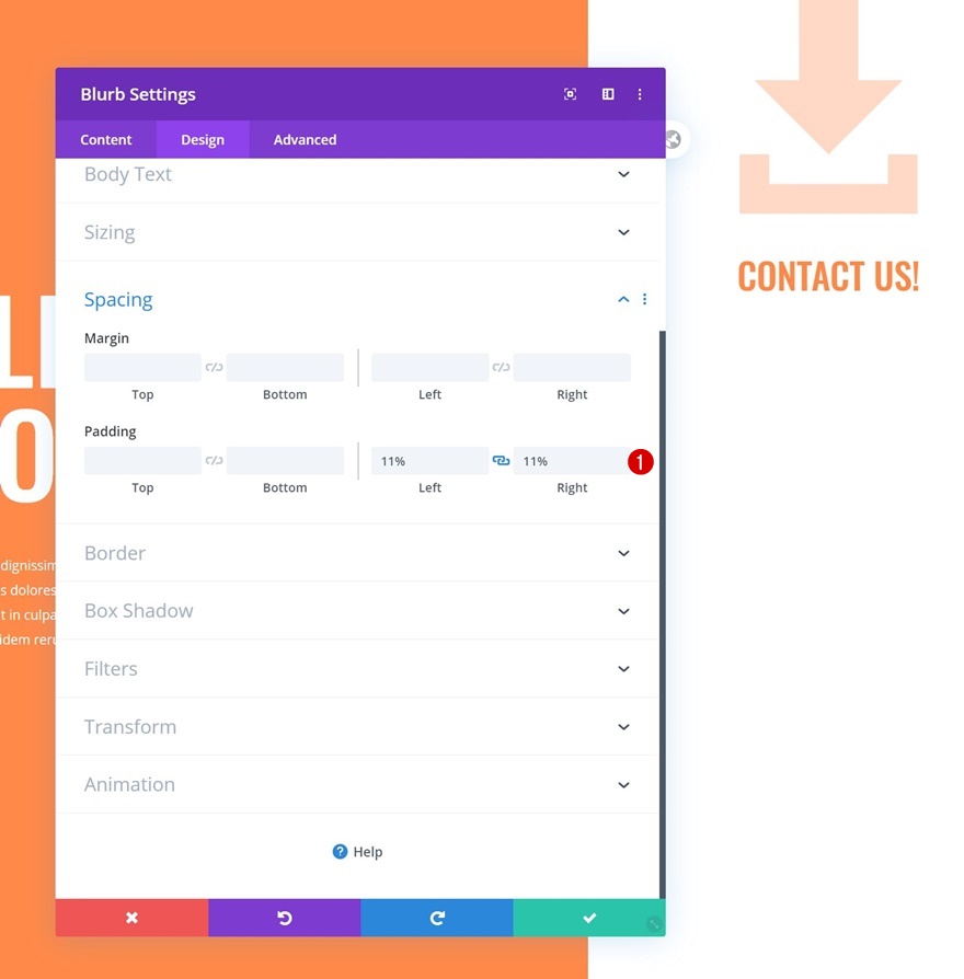 Spalte Kontaktformular