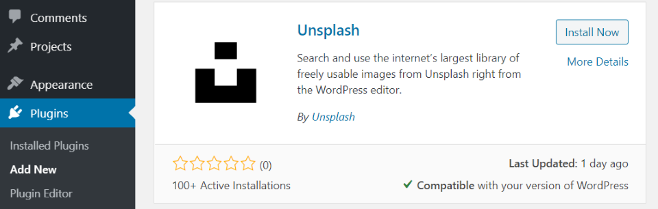 安裝 Unsplash WordPress 插件