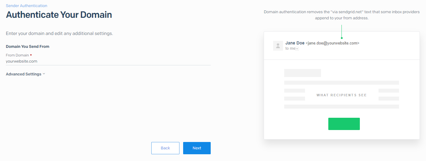 输入您网站的域。