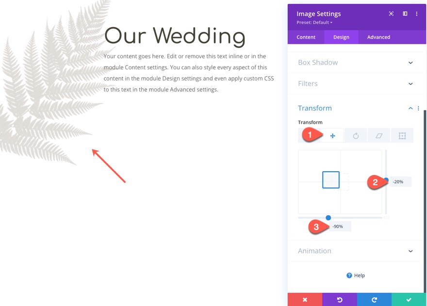 ombres d'images en mouvement divi