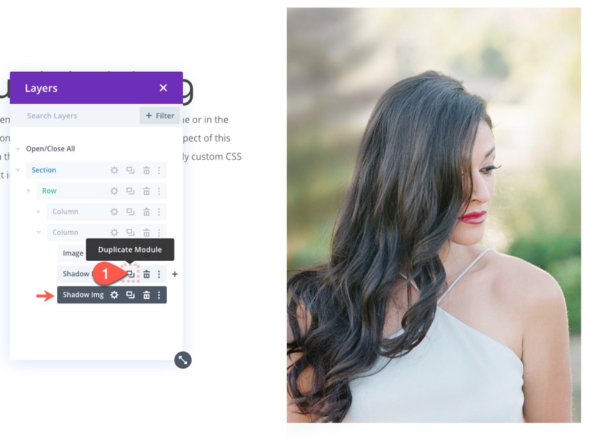 ombres d'images en mouvement divi