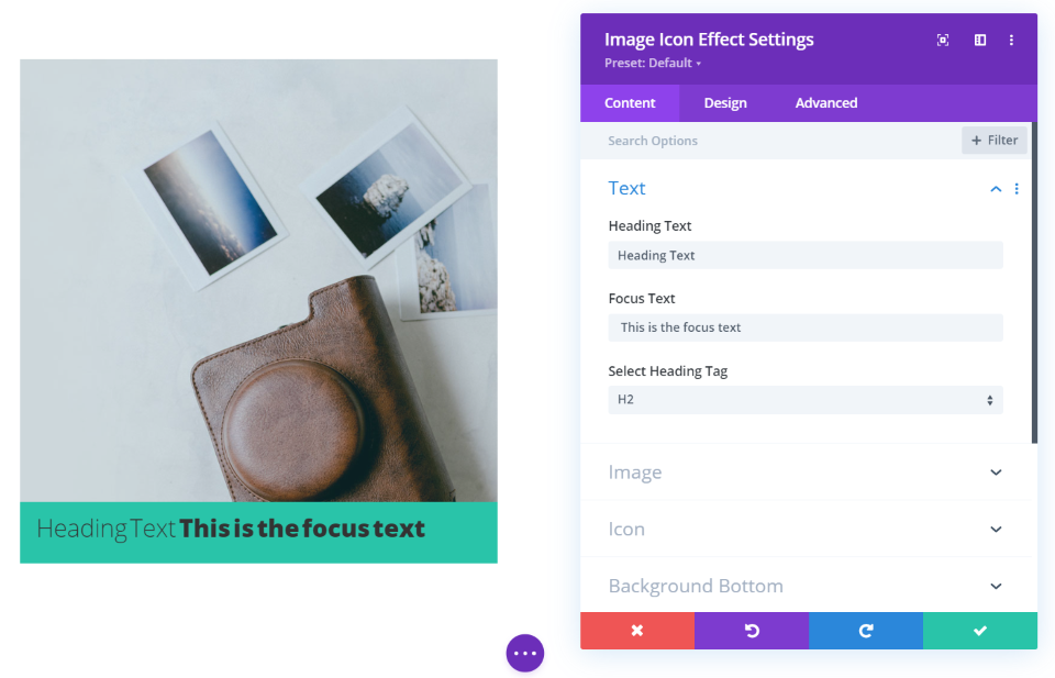 Effet d'icône d'image