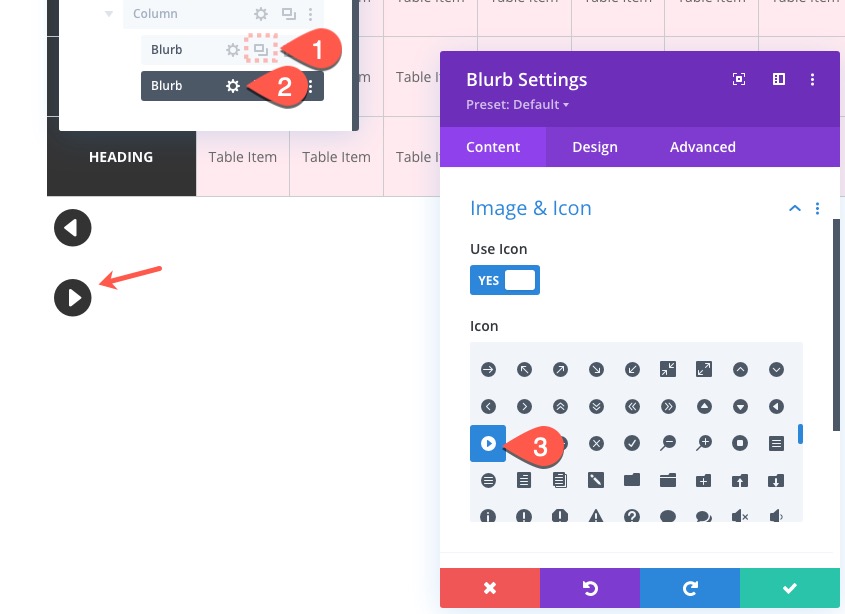 table divi avec défilement horizontal