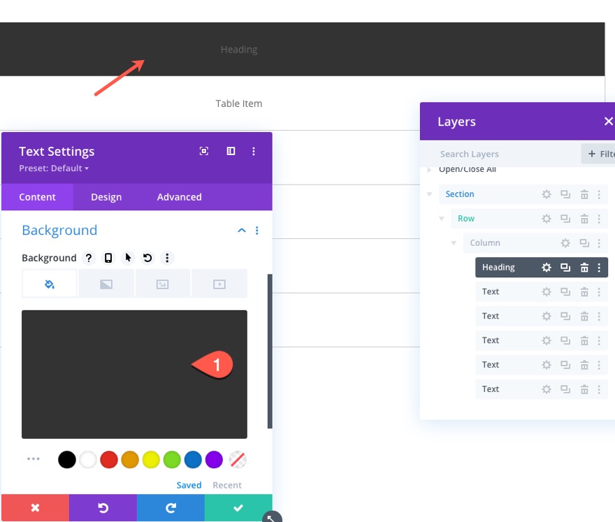 table divi avec défilement horizontal