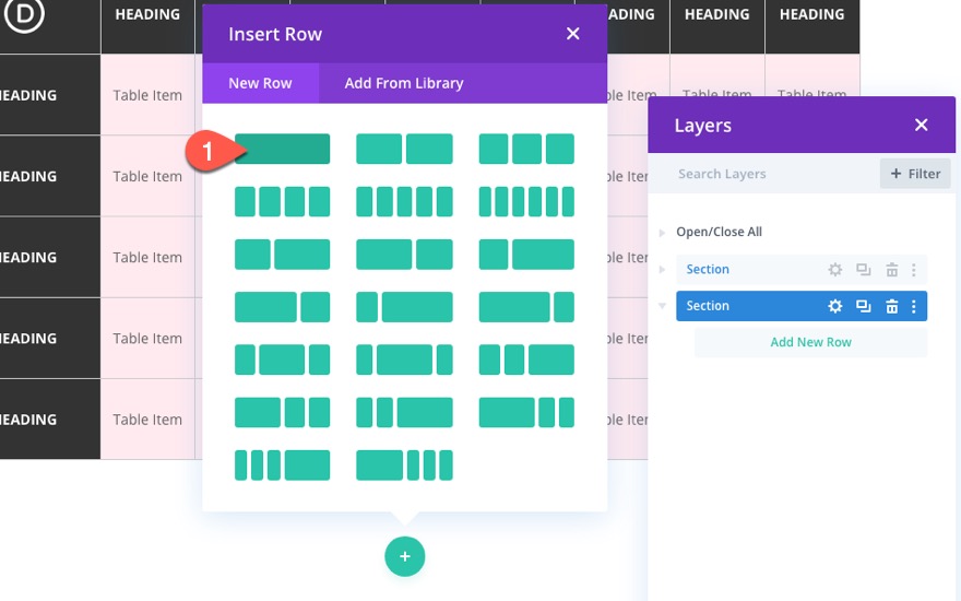 table divi avec défilement horizontal