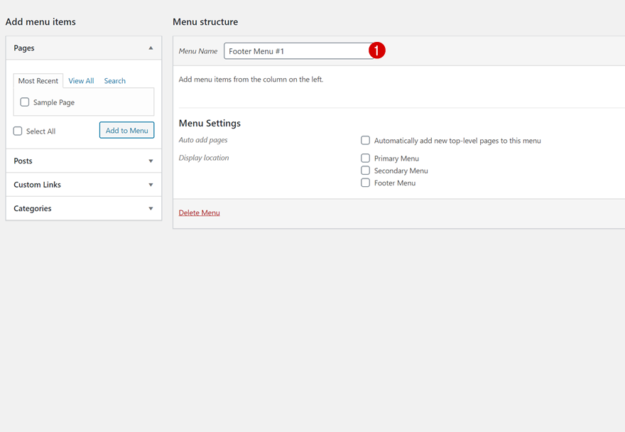 widgets de menu de catégorie de publication