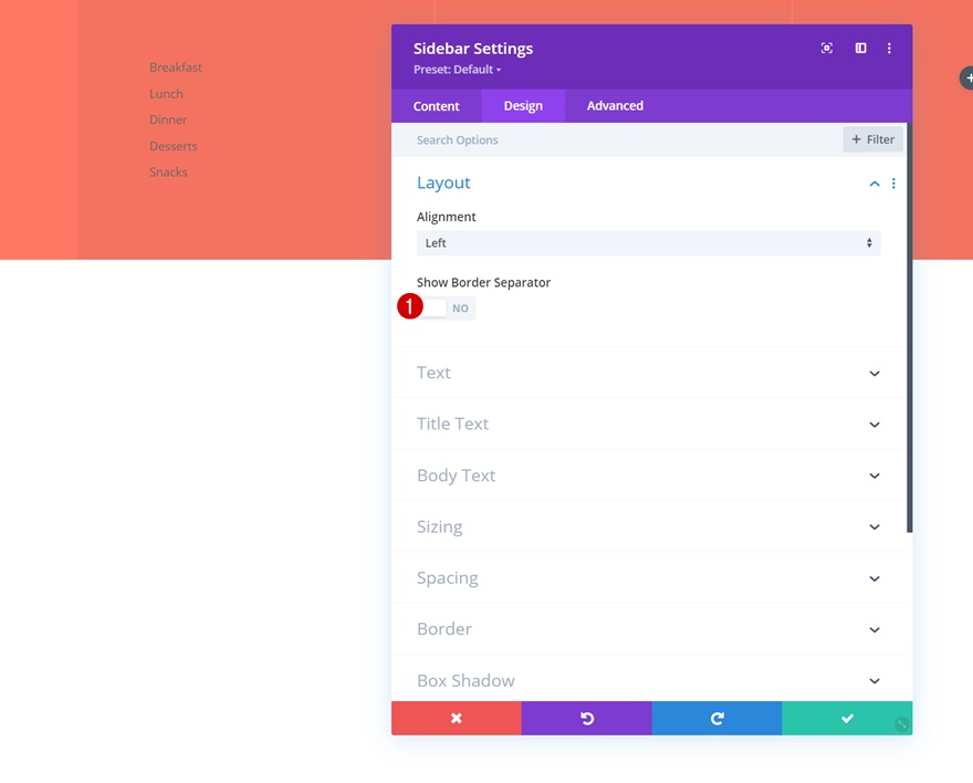 widgets de menu de catégorie de publication