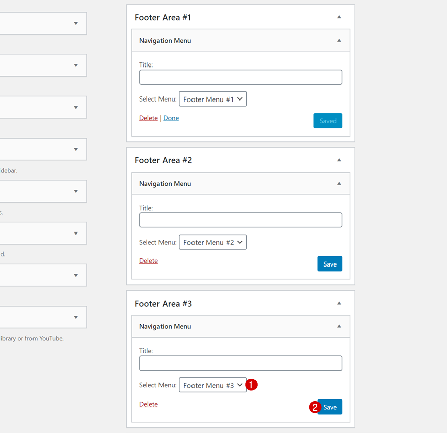 widgets de menu de catégorie de publication