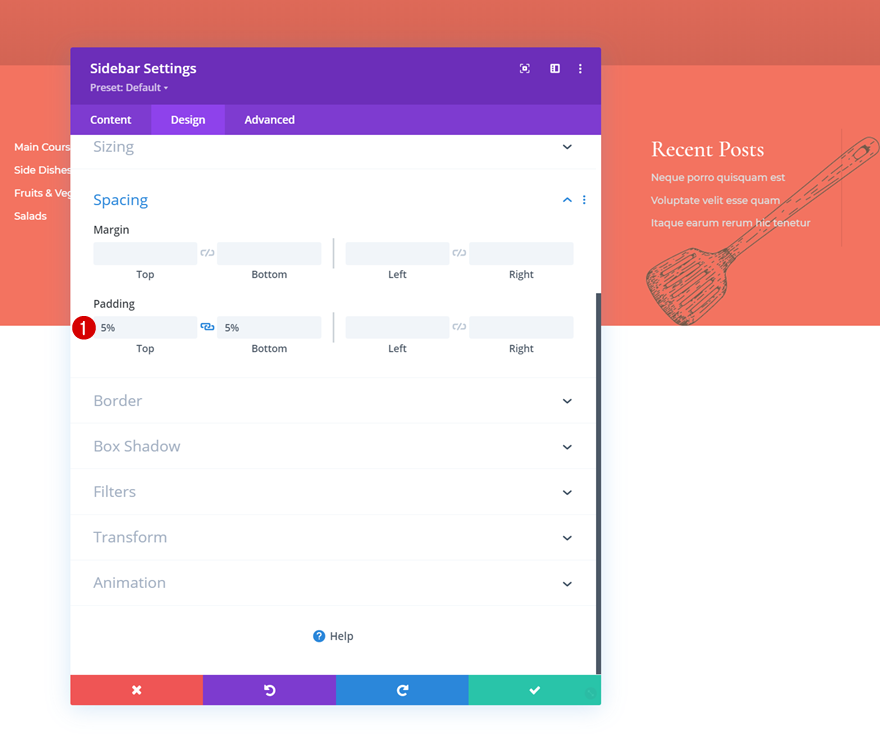 widgets de menu de catégorie de publication