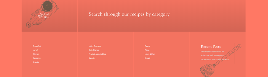 widgets de menu de catégorie de publication