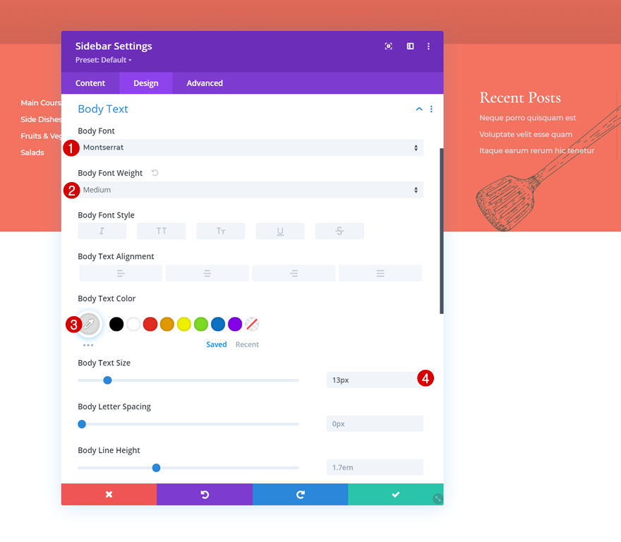 widgets de menu de catégorie de publication