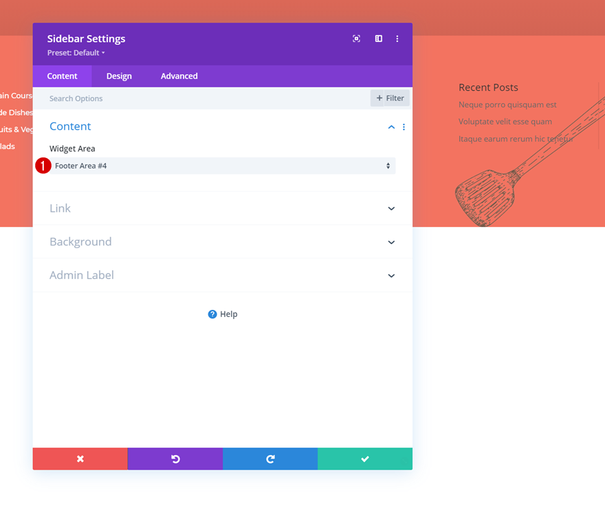 widgets de menu de catégorie de publication