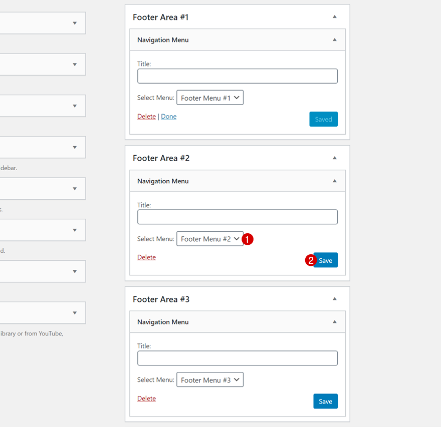 widgets de menu de catégorie de publication