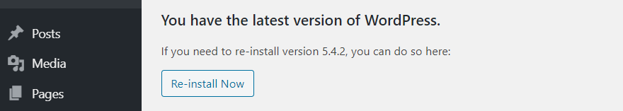 重新安装WordPress。