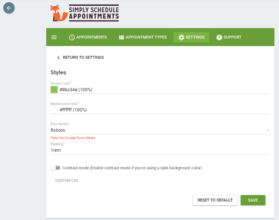 Style par défaut du formulaire