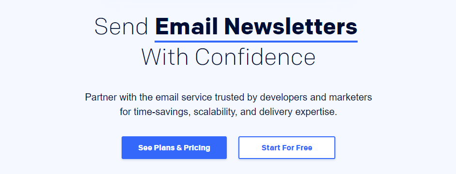 La page d'accueil de SendGrid.