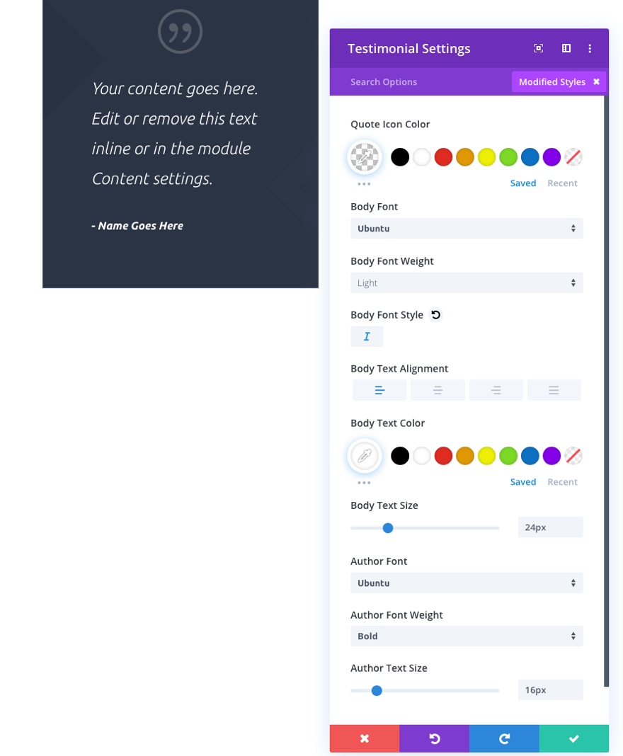 globalne ustawienia wstępne z blokiem układu divi