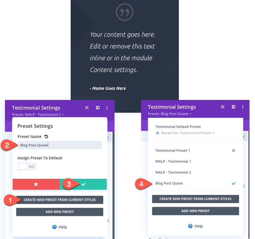 globalne ustawienia wstępne z blokiem układu divi
