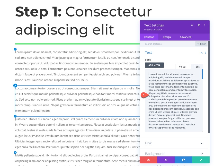accordéon en utilisant des en-têtes de page collante dans Divi