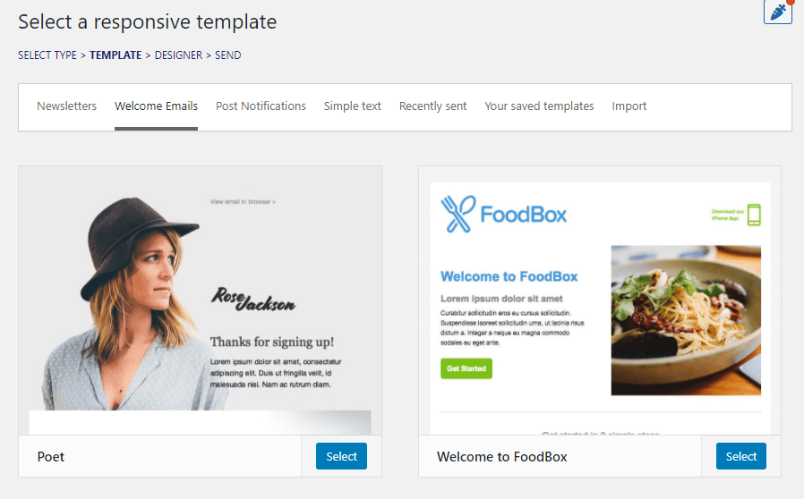 مجموعة قوالب MailPoet.
