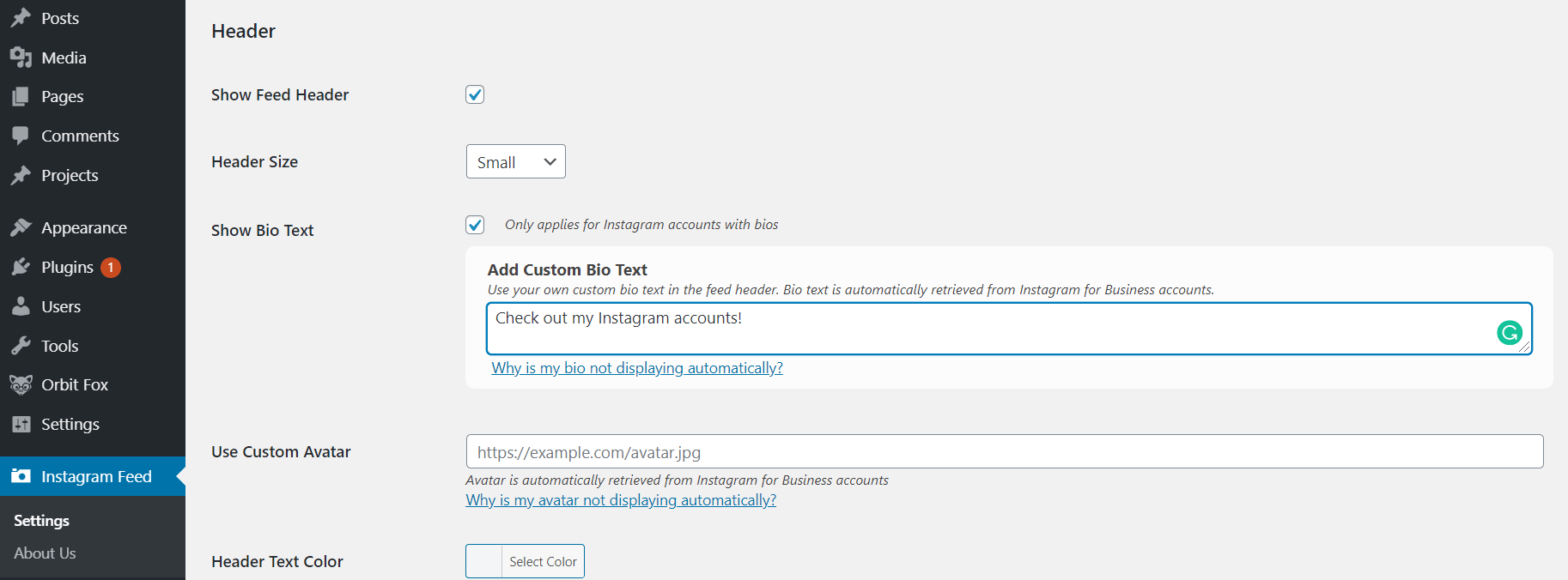 Выбор варианта заголовка.