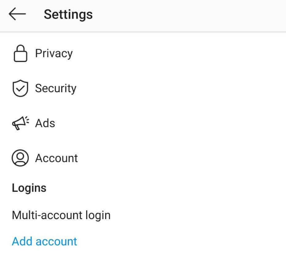 Добавление нескольких учетных записей Instagram.