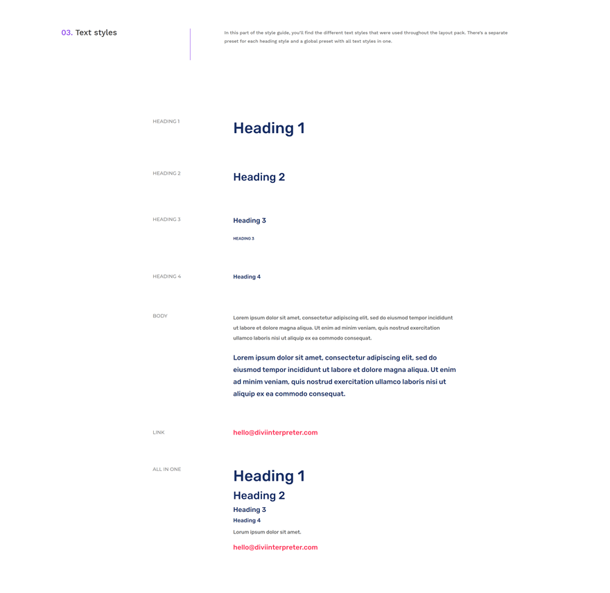 インタプリタグローバルプリセットスタイルガイド