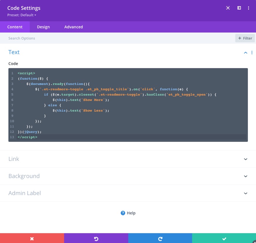 divi показать больше переключателей