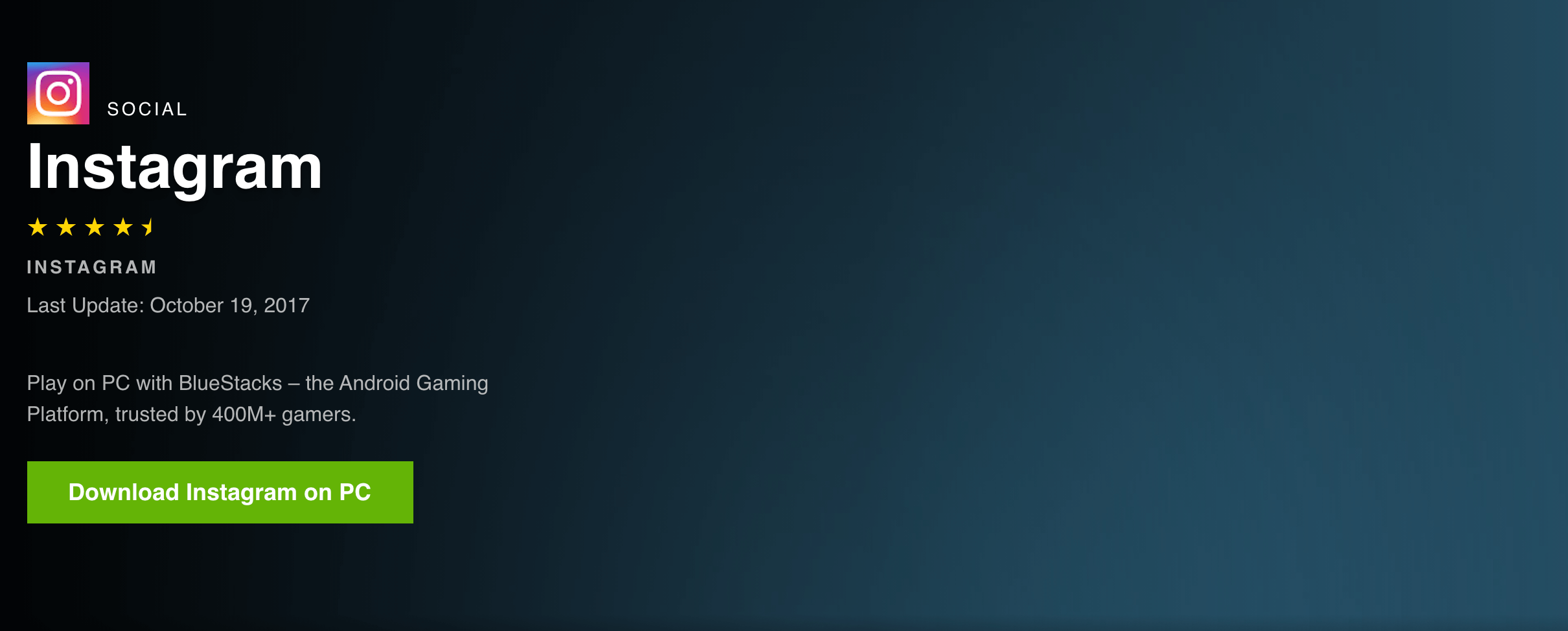 ميزة Bluestacks في Instagram.