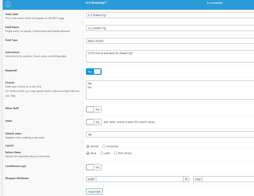 группы полей