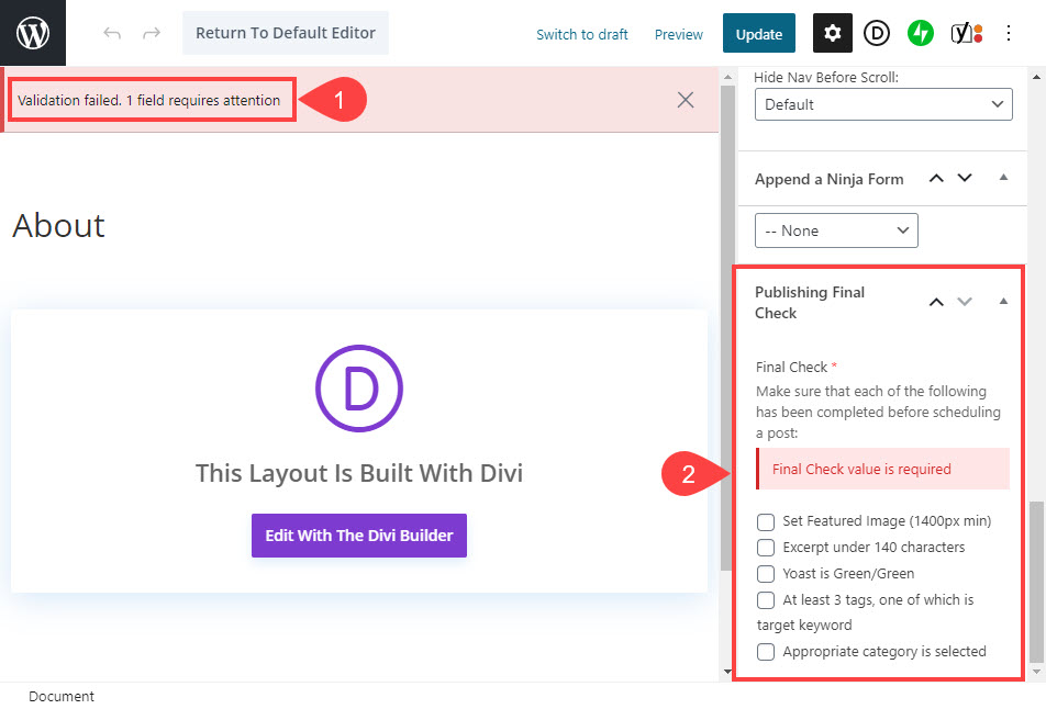 окончательная проверка публикации